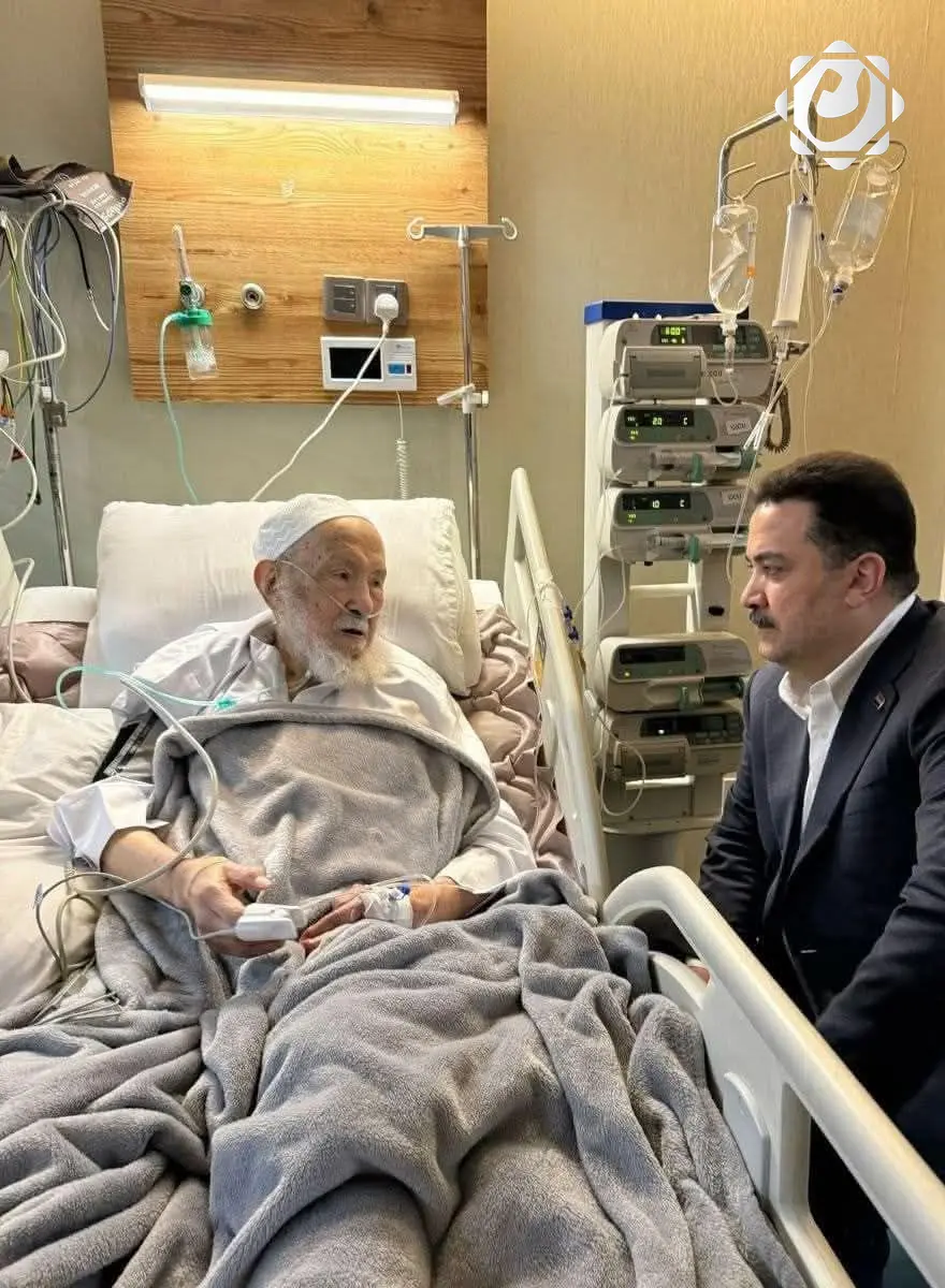 زيارة رئيس الوزراء السوداني للمرجع الديني الفياض للاطمئنان على صحته