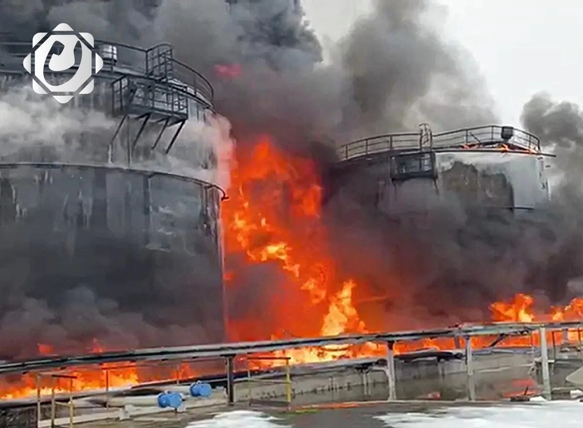 حريق في مستودع وقود روسي بعد هجوم بطائرات مسيرة أوكرانية