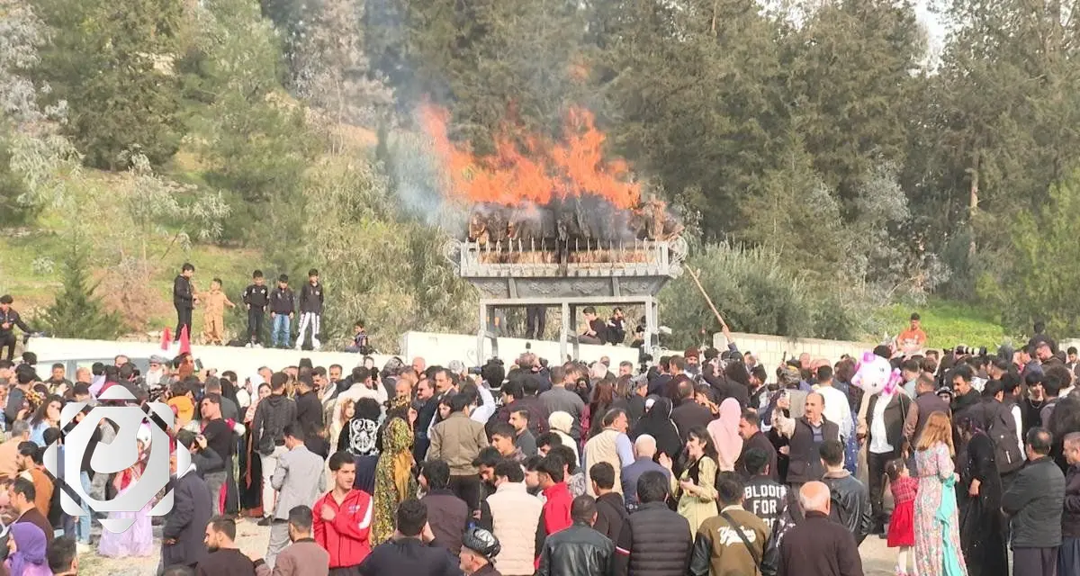 السليمانية تحتفل بإشعال شعلة نوروز مع بدء فصل الربيع
