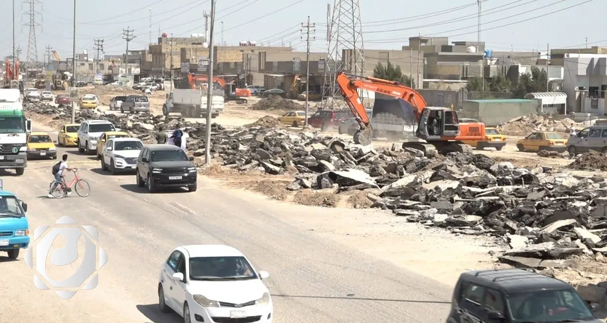 تقدم ملحوظ في مشروع تأهيل مدخل الديوانية نحو النجف الأشرف