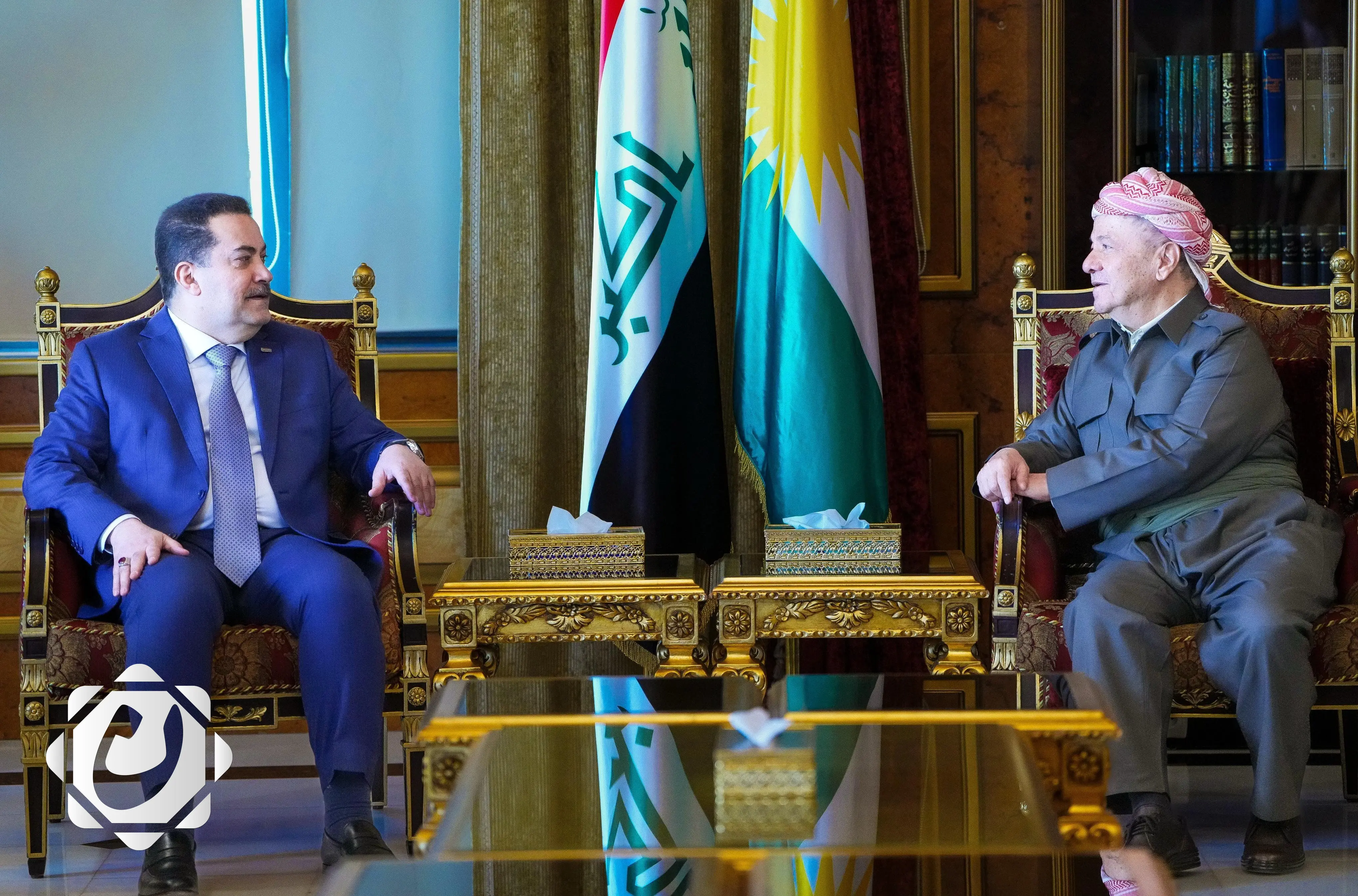 اجتماع هام بين رئيس الوزراء محمد شياع السوداني ومسعود بارزاني في مصيف صلاح الدين