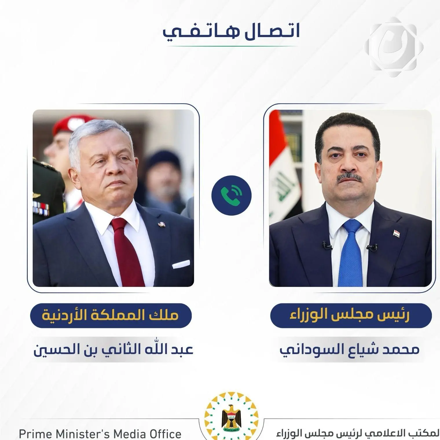 مباحثات هاتفية بين رئيس الوزراء السوداني والعاهل الأردني لتعزيز العلاقات الثنائية