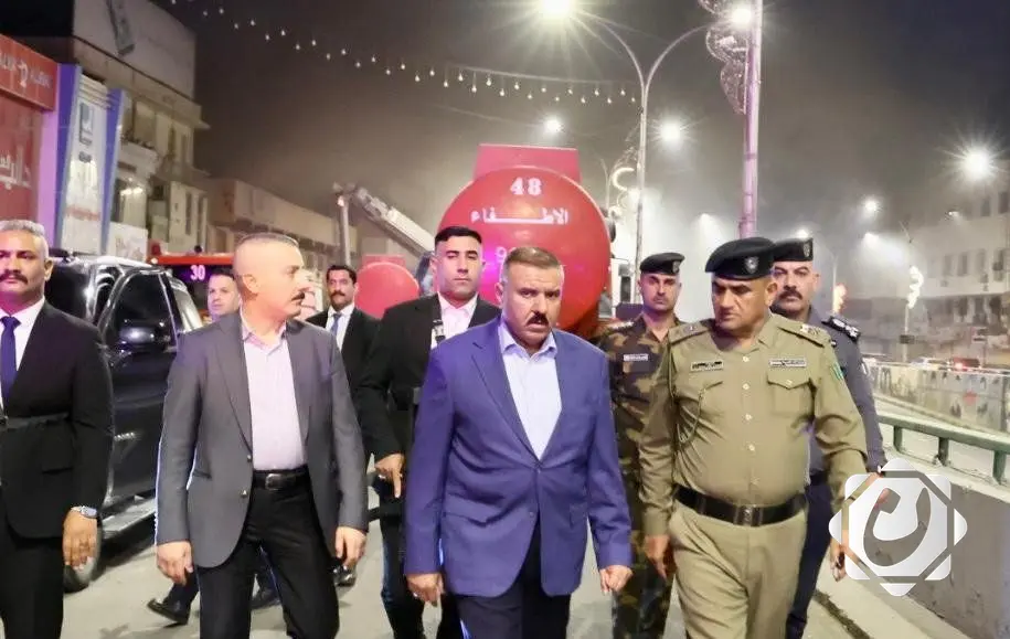 حريق يندلع في مبنى تجاري بمنطقة الباب الشرقي ببغداد