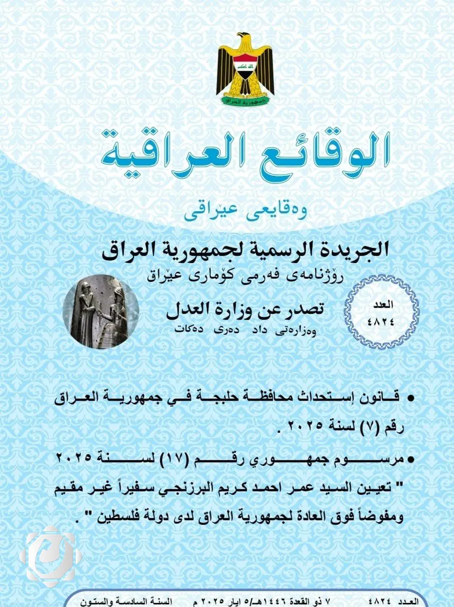 إقرار قانون استحداث محافظة حلبجة في العراق