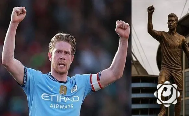 مانشستر سيتي يكرم كيفين دي بروين بتمثال خارج ملعب الاتحاد