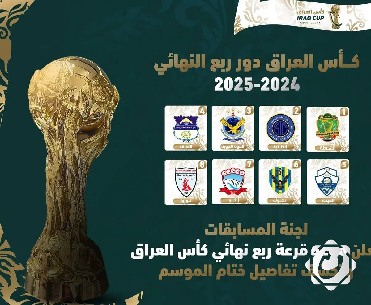 تحديد موعد إجراء قرعة ربع نهائي كأس العراق