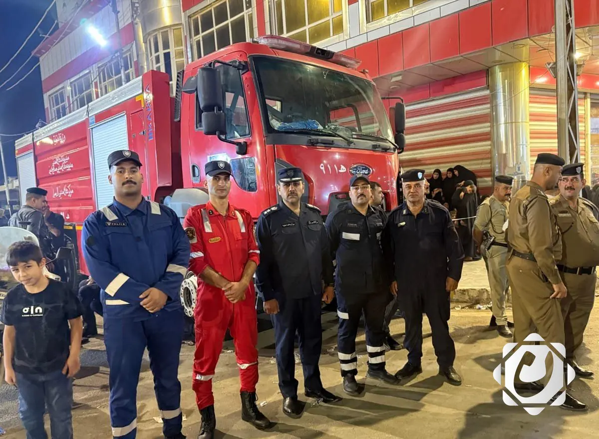 مديرية الدفاع المدني في صلاح الدين تدعم تأمين زيارة عاشوراء في كربلاء