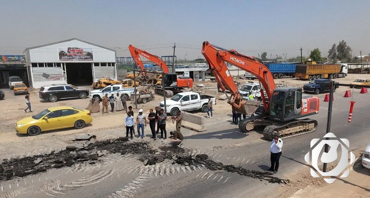 بدء أعمال تطوير طريق تقاطع النهروان في محافظة بغداد