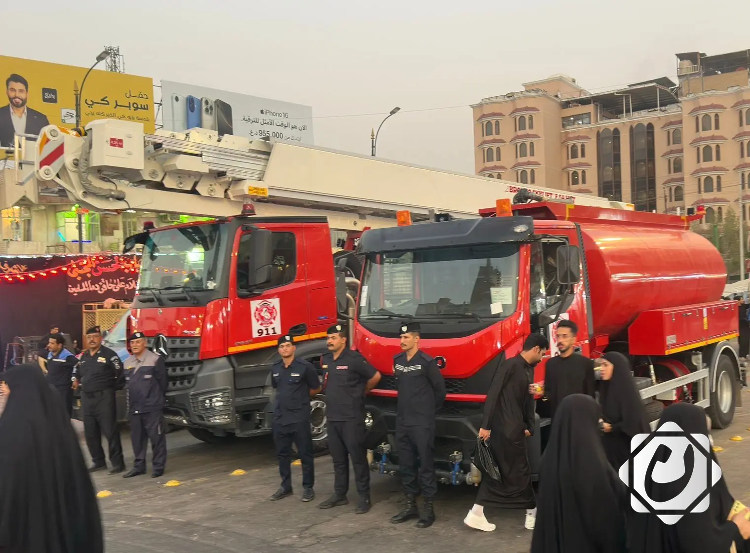 النجف الأشرف تعلن عن نشر 40 فرقة إطفاء في الطرق المؤدية إلى كربلاء