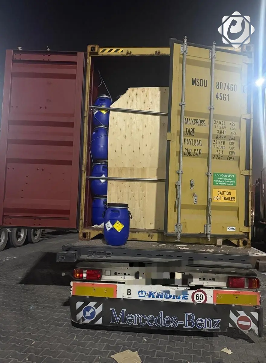 ضبط مادة كيميائية معدة للتهريب في منفذ ميناء أم قصر الشمالي