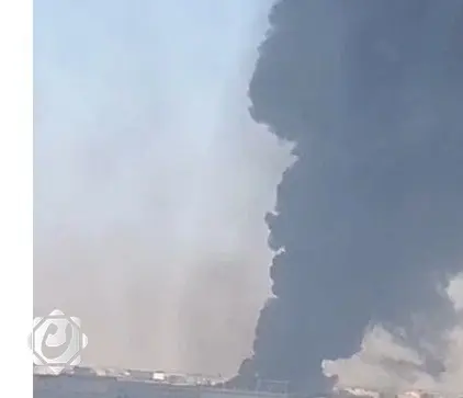 انفجار توربين يؤدي إلى حريق في منطقة البرجسية النفطية غرب البصرة