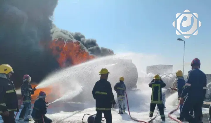 حريق كبير يندلع في محطة وقود بالبصرة