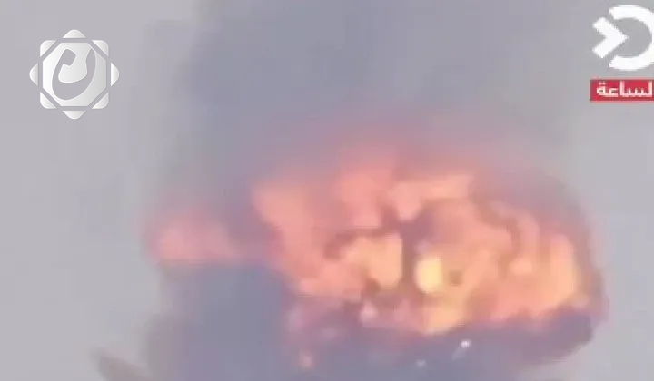 لحظة انفجار مستودع أسلحة تابع للحشد الشعبي في واسط