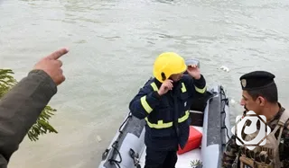 الدفاع المدني ينقذ أسرة جرفتها سيول القائم في الأنبار